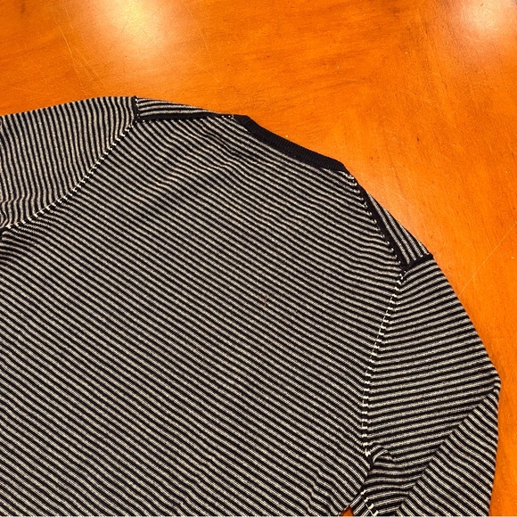 SOLD Dartmoor Men’s 100% Cashmere Crewneck Pullover Sweater Navy Stripe - Picture 10 of 16